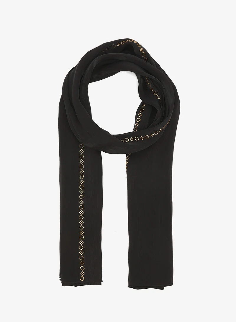 Embellished Rhinestone Detail Modest Hijab Headscarf